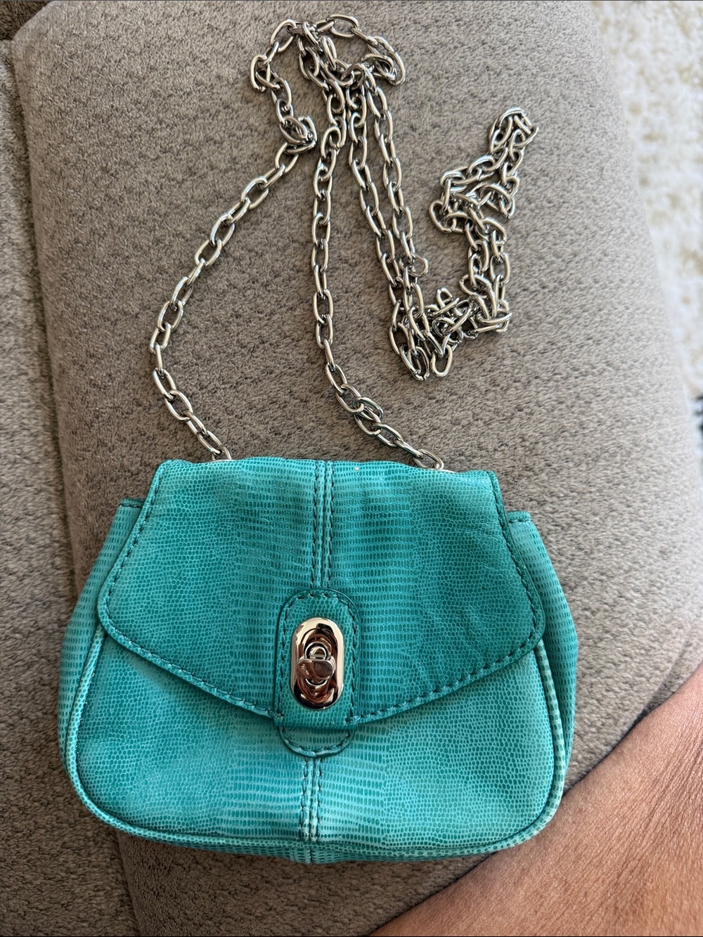 Banana Republic Teal Chain Strap Crossbody Bag